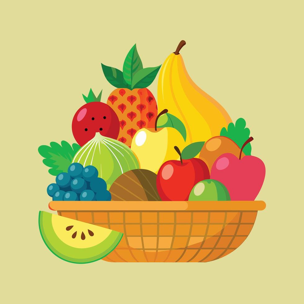 A variety of fruits illustration vector