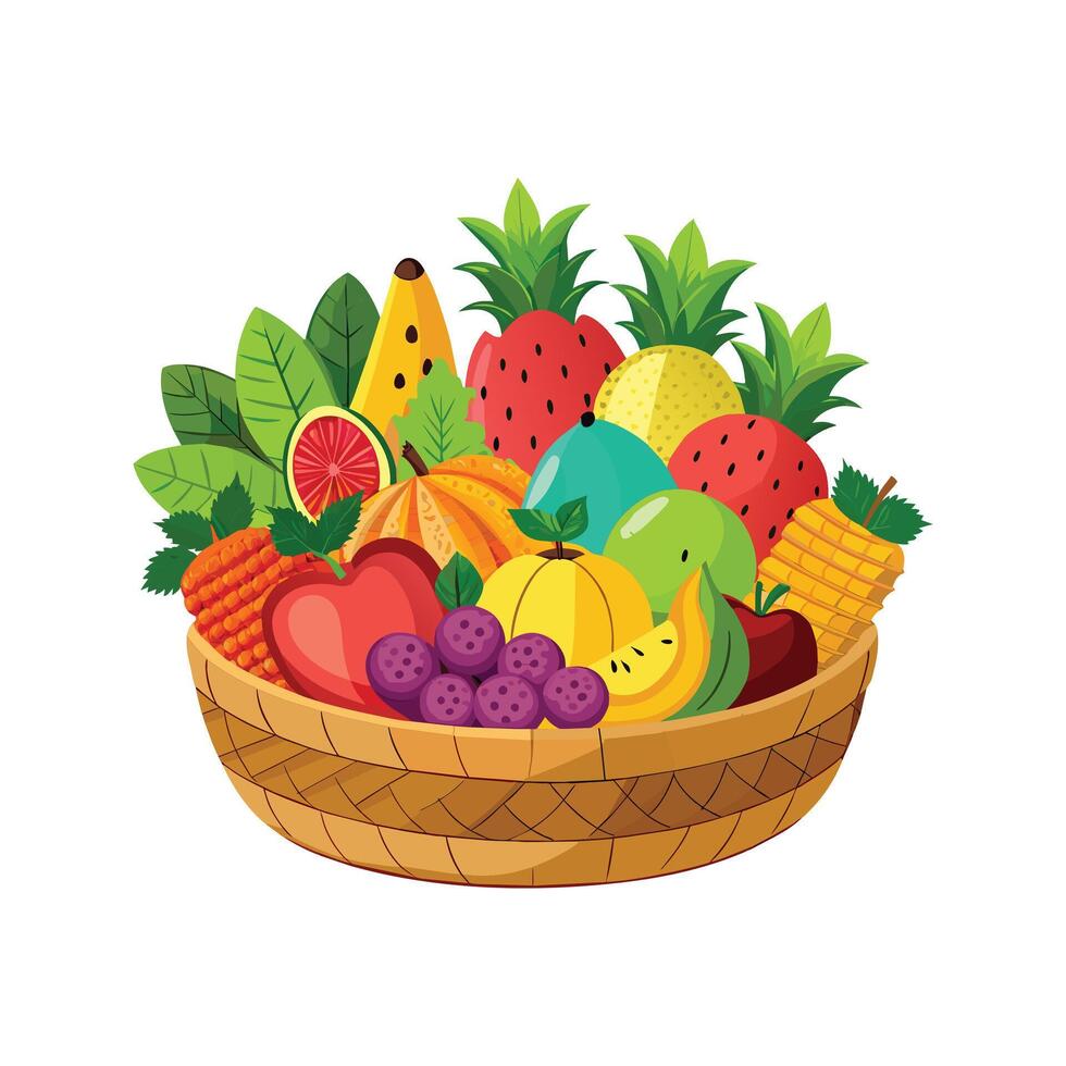 A variety of fruits illustration vector