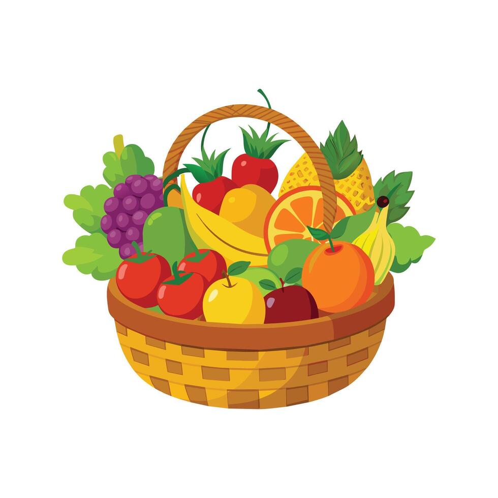 A variety of fruits illustration vector