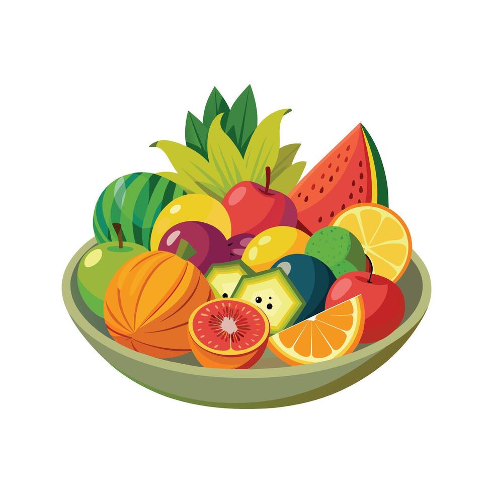 A variety of fruits illustration vector