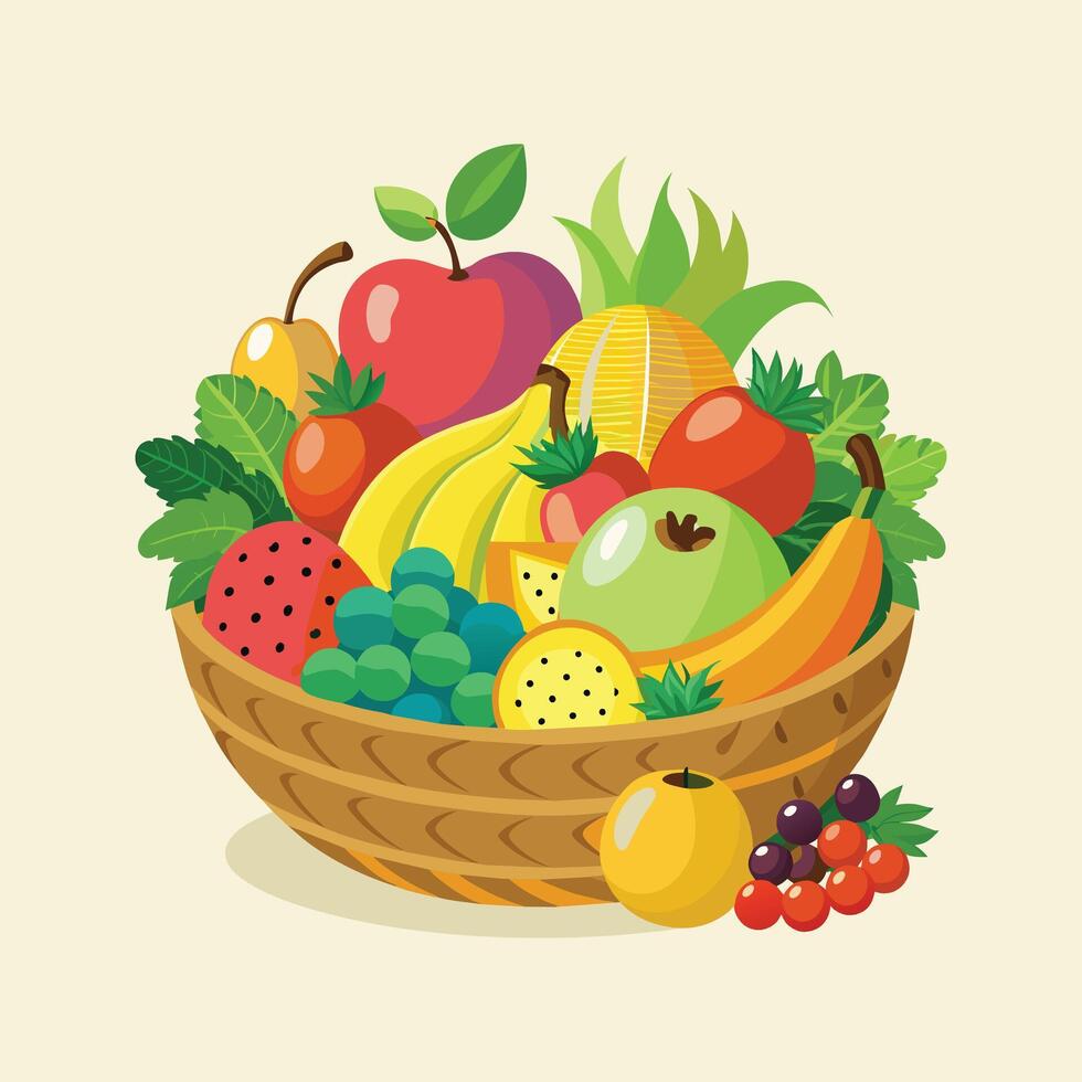 un variedad de frutas ilustración vector