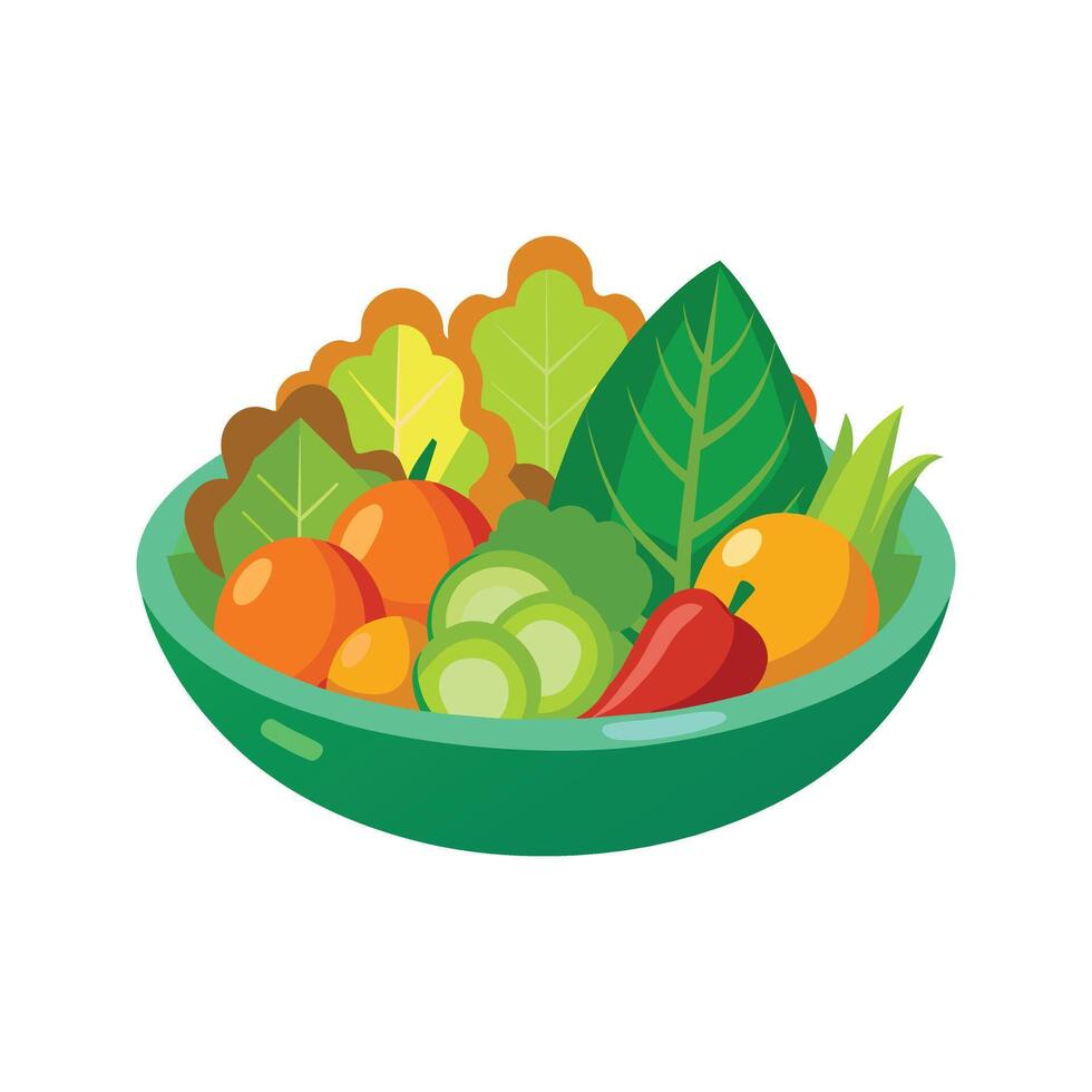 Dish with vegetables isolated vector