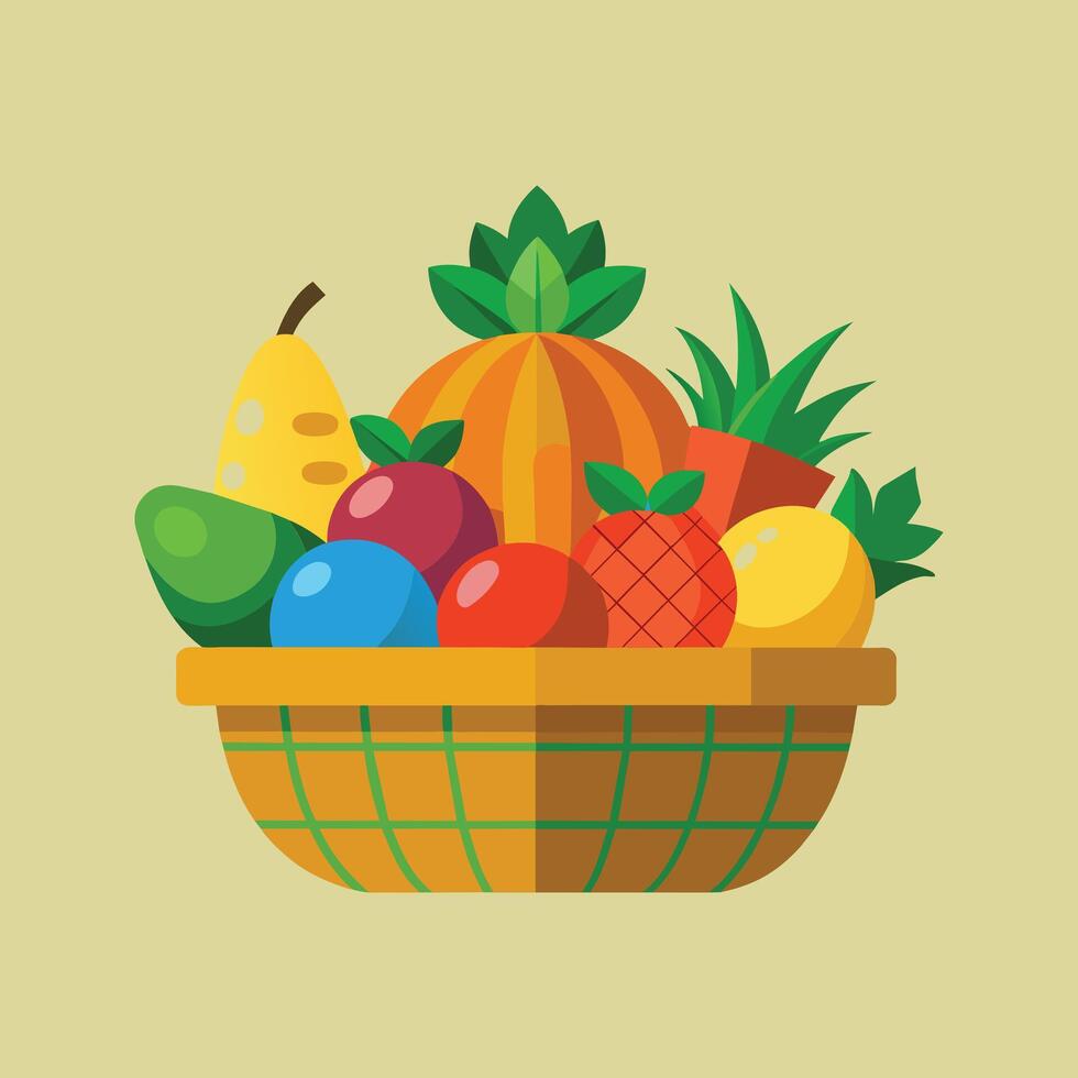 A variety of fruits illustration vector