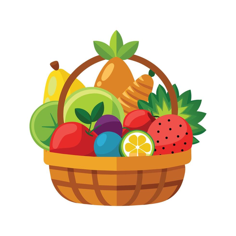 A variety of fruits illustration vector