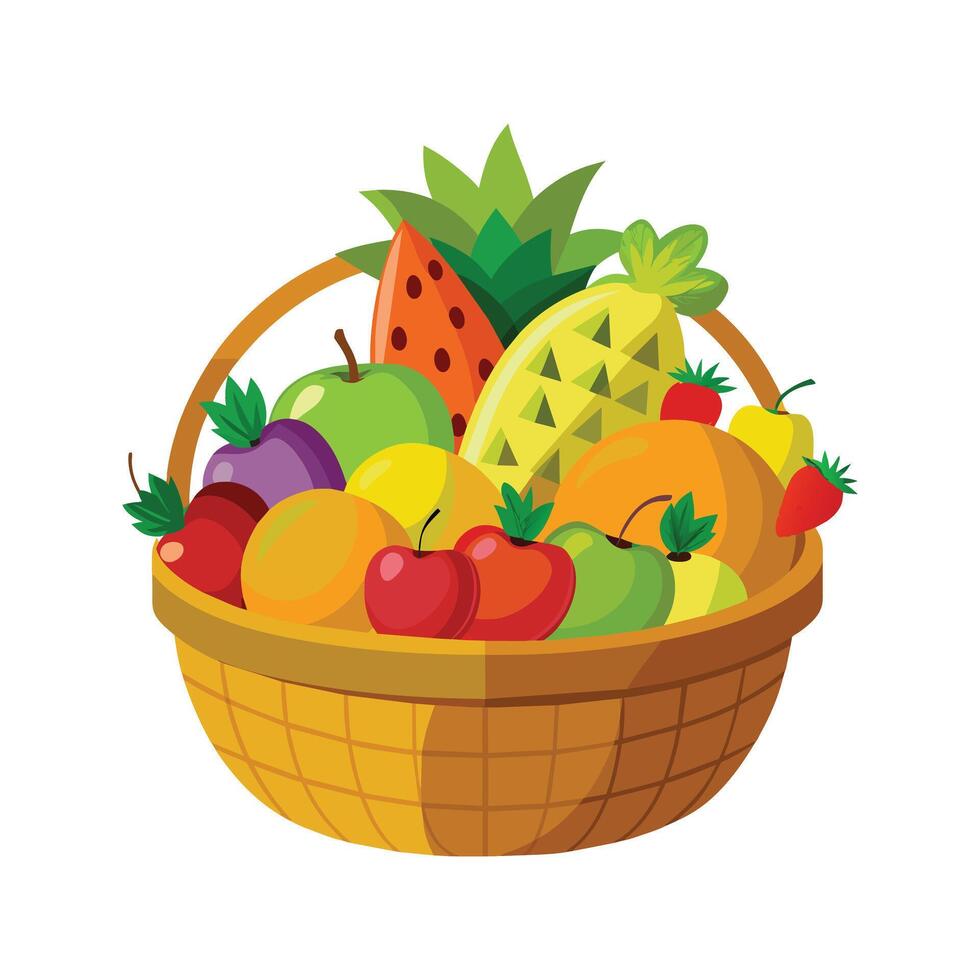 A variety of fruits illustration vector