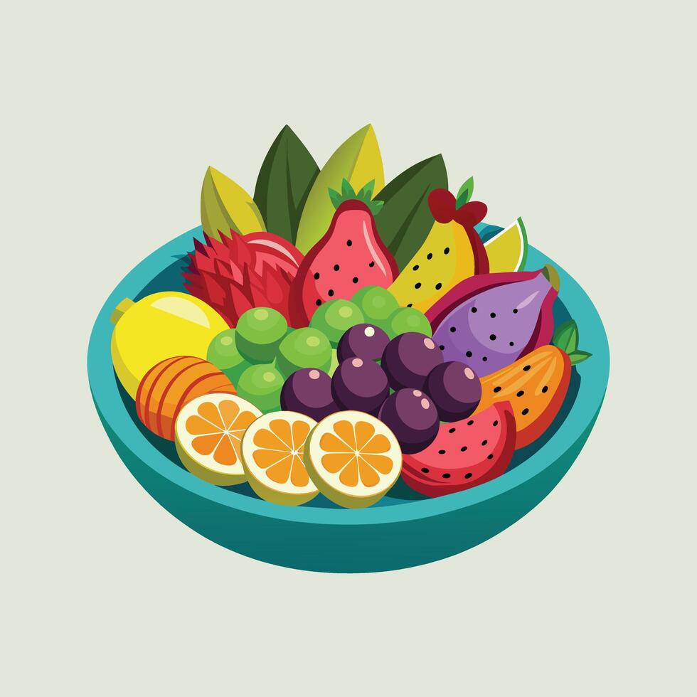 A variety of fruits illustration vector