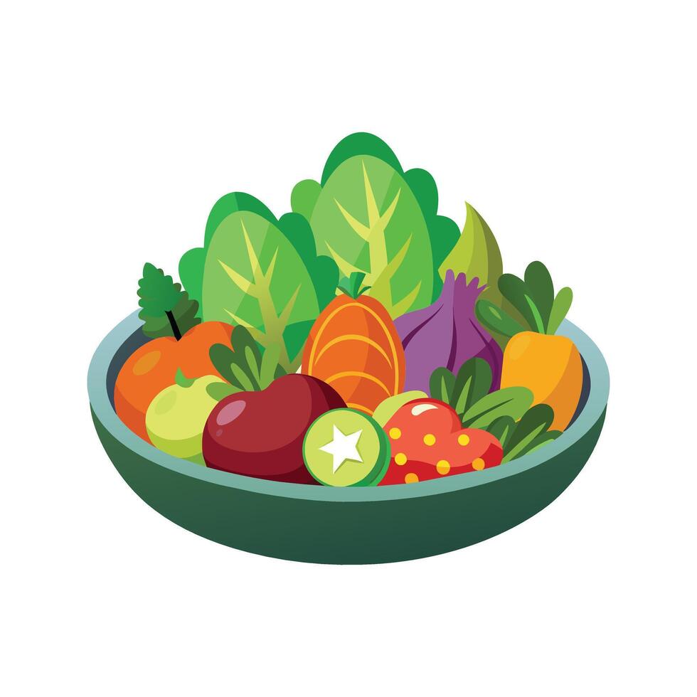 Dish with vegetables isolated vector