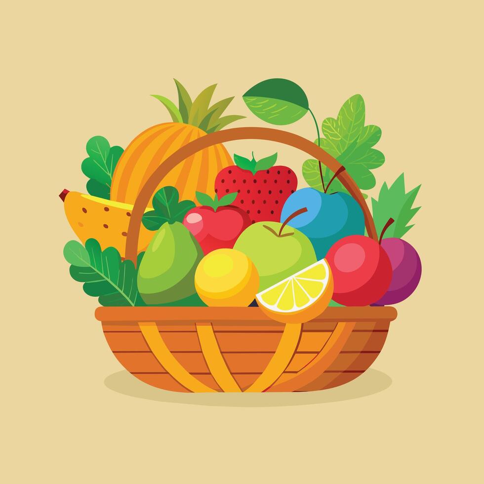 A variety of fruits illustration vector