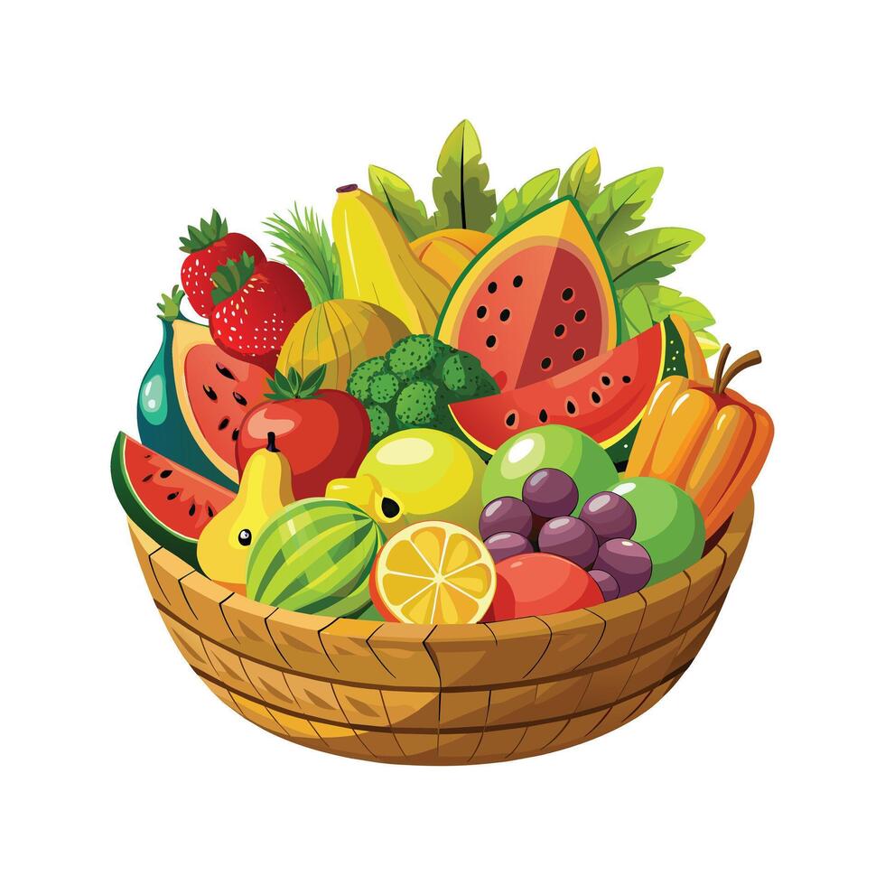 A variety of fruits illustration vector