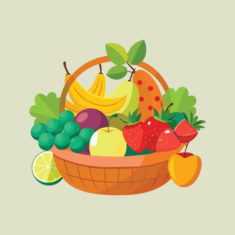 A variety of fruits illustration vector