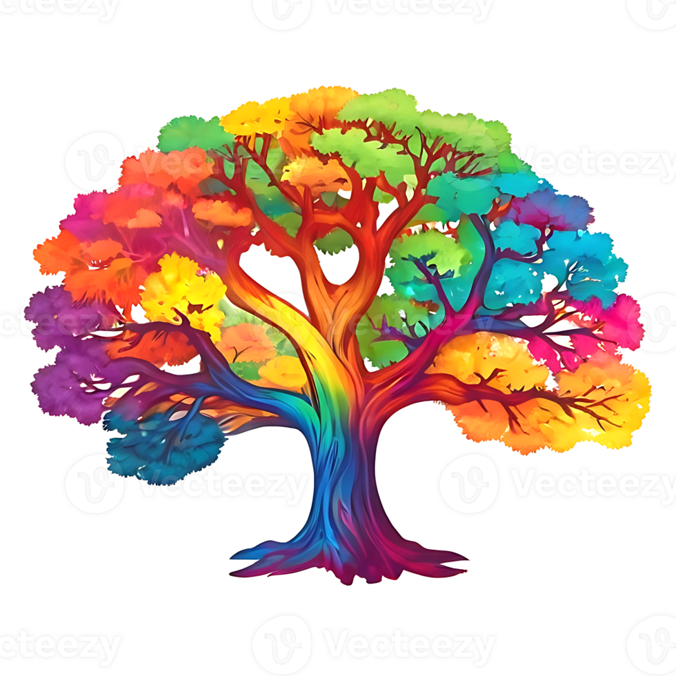 tree with colorful leaves and branches png