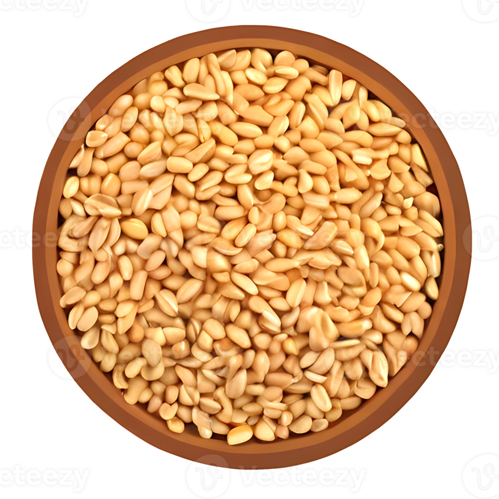 flax seeds in a bowl on a transparent background png