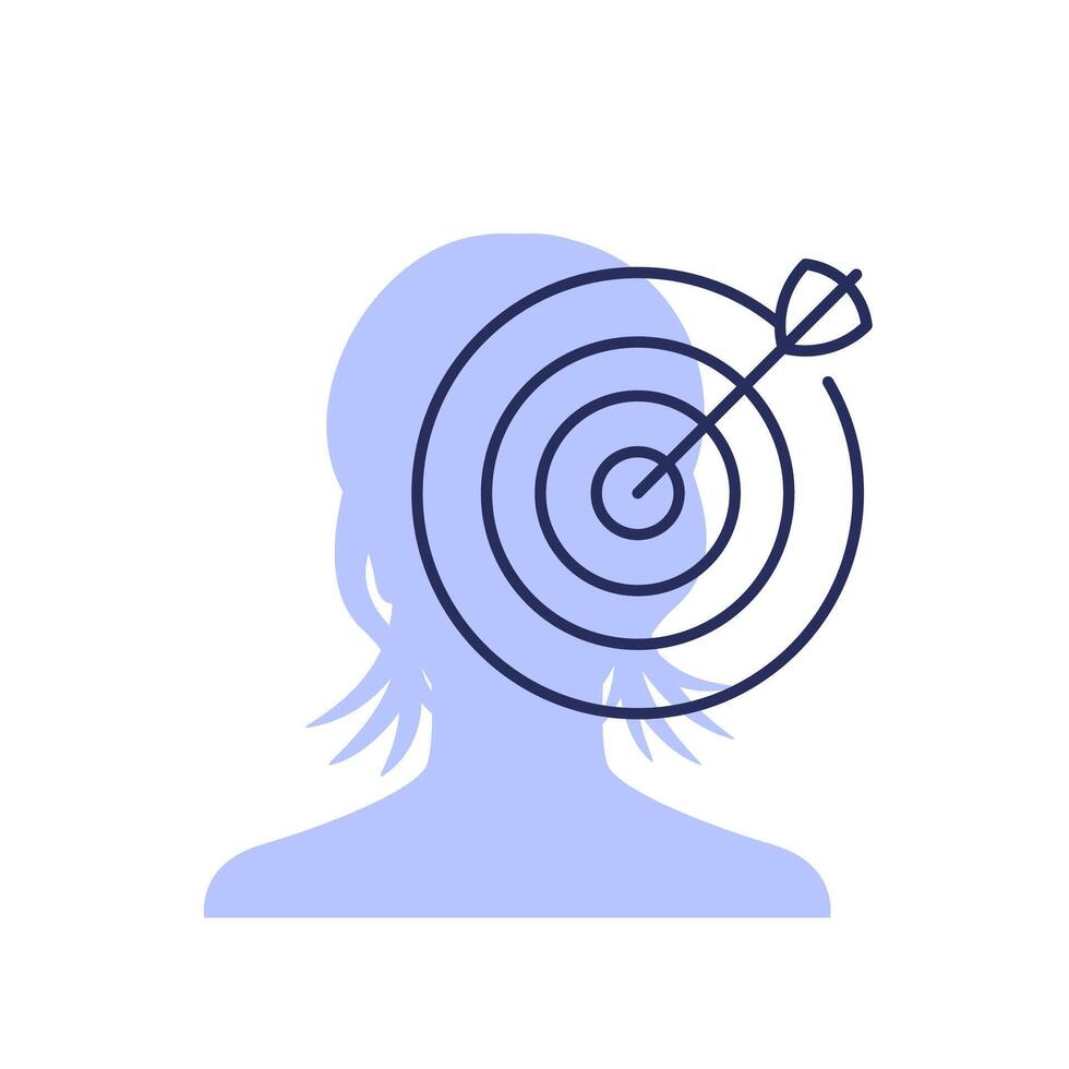 personal goal icon with a woman vector