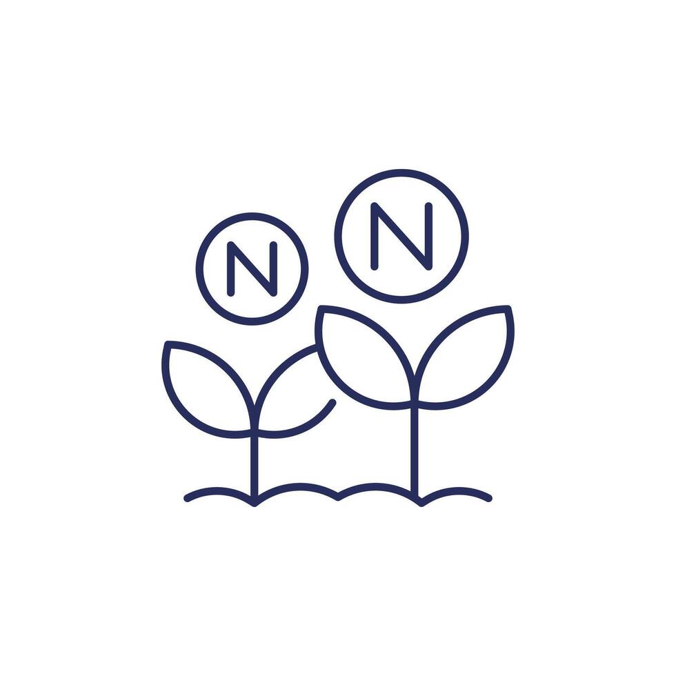 nitrogen fertilizer line icon on white vector