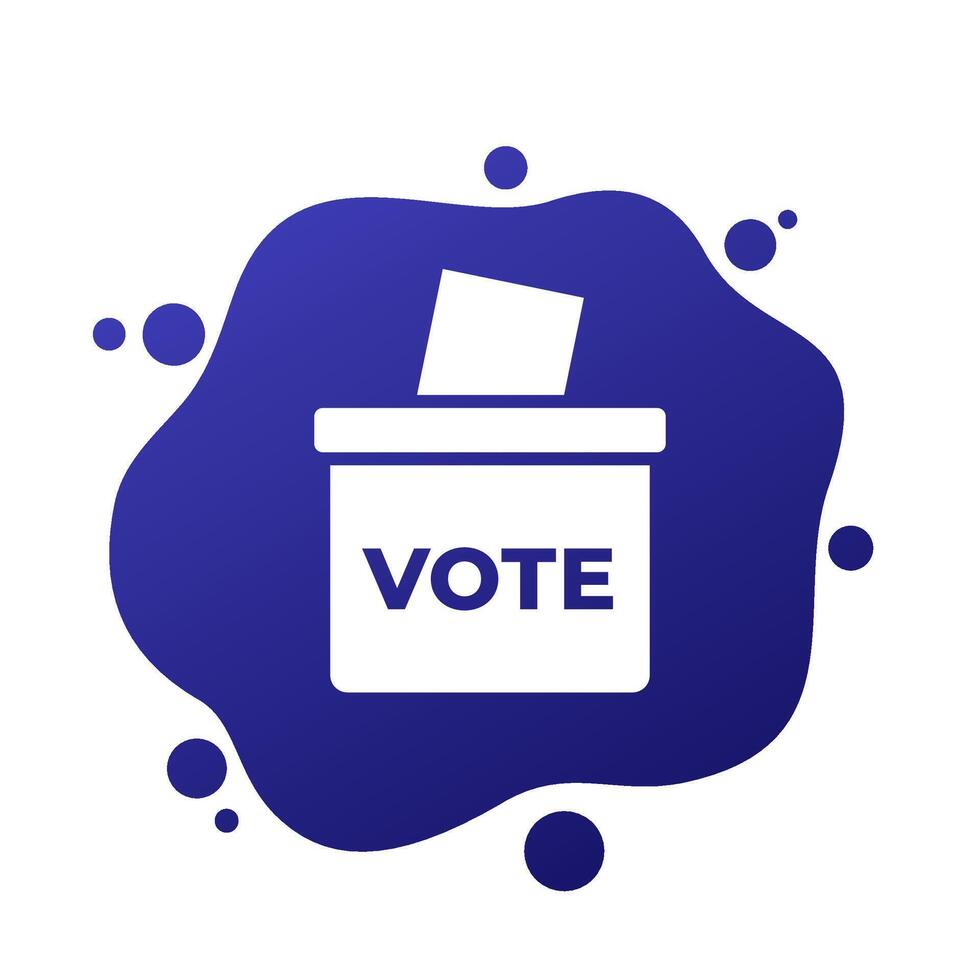 voting ballot box icon, vector