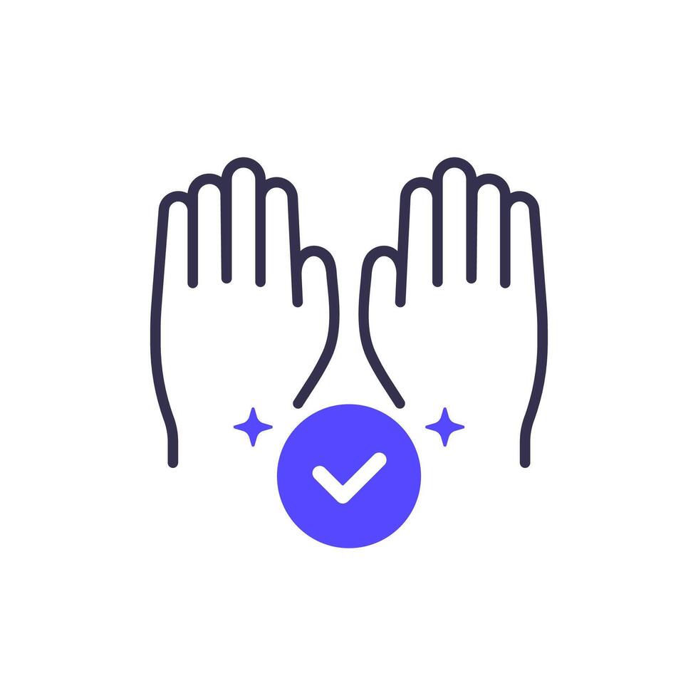 clean hands, hygiene icon on white vector