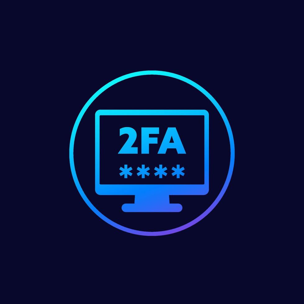 two factor authentication icon for web vector