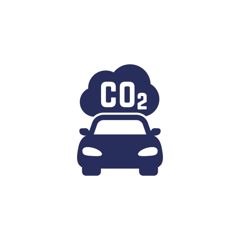 carbon emissions of a car icon vector