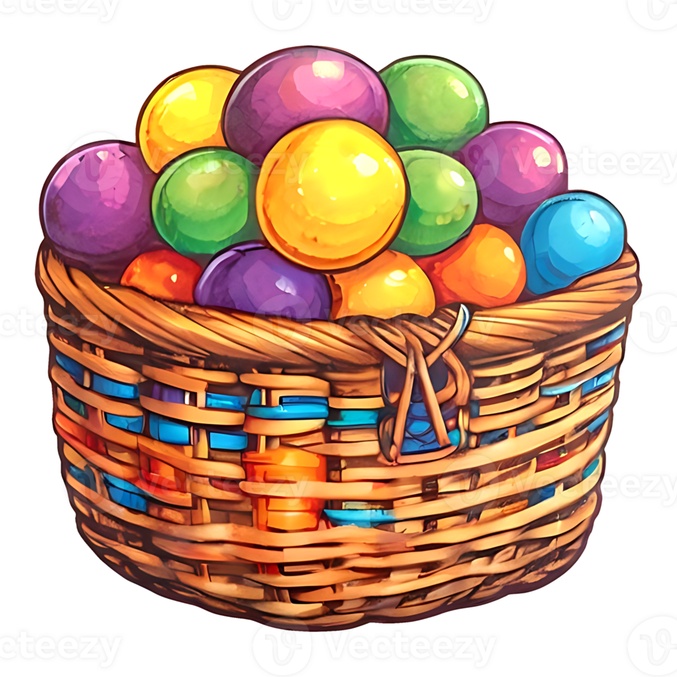 easter eggs in basket, easter eggs in basket, easter eggs in basket transparent background png