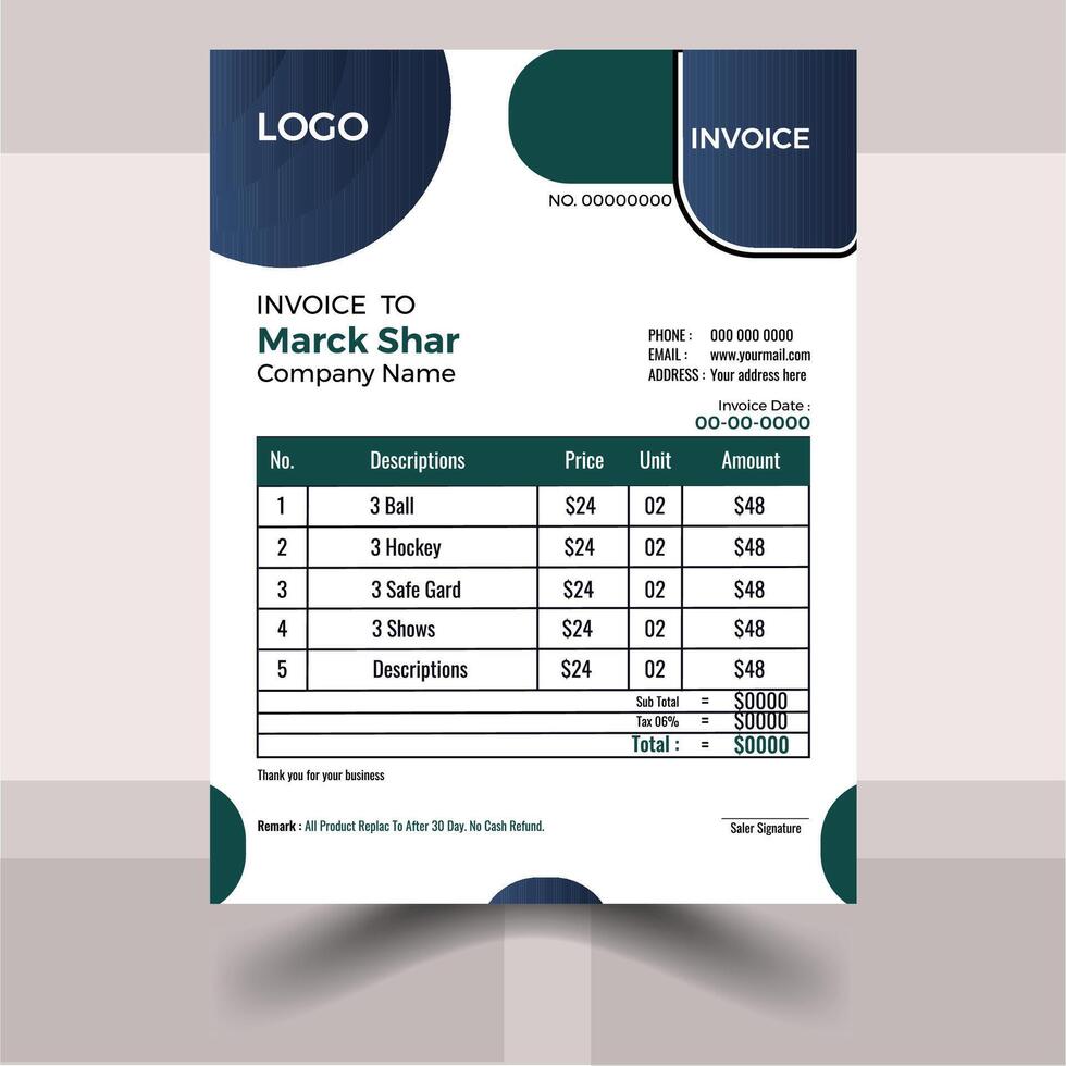 Smart And Easy Invoice Design vector