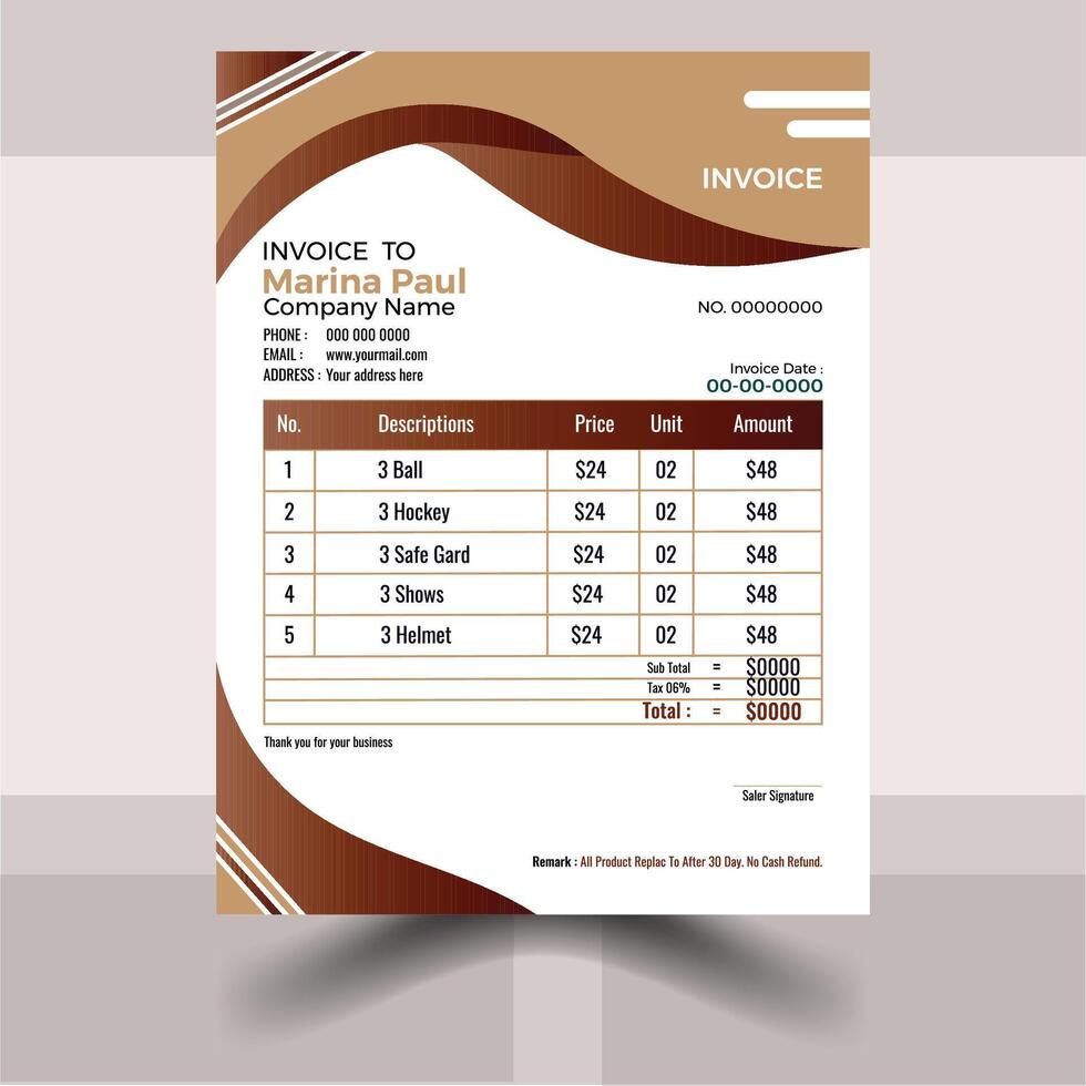 Professional And Creative Invoice Design vector