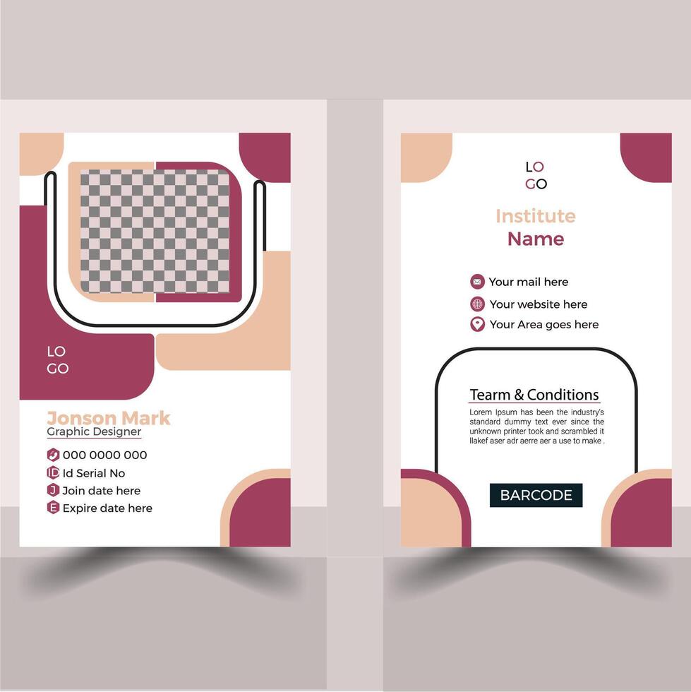Minimalist And Professional ID Card Design vector