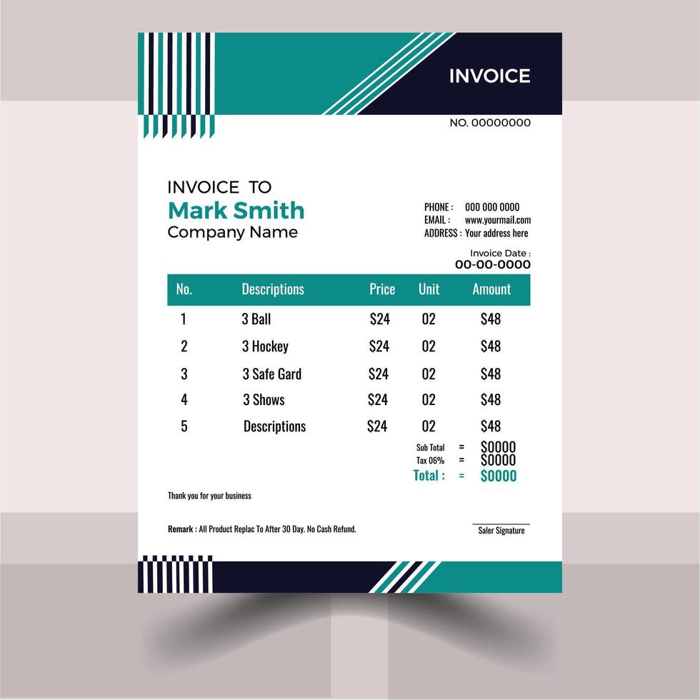 Smart And Easy Invoice Design vector