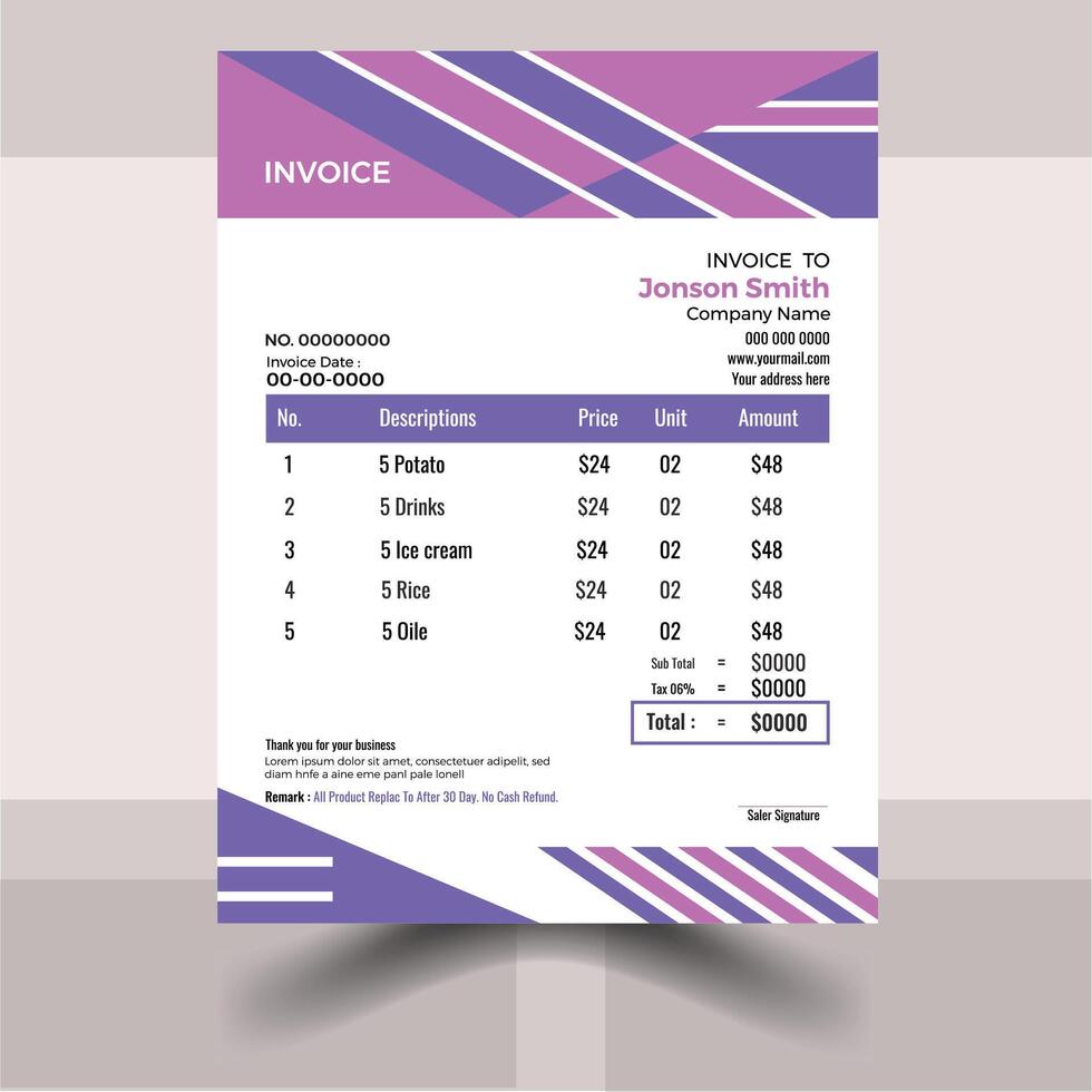 Smart And Easy Invoice Design vector