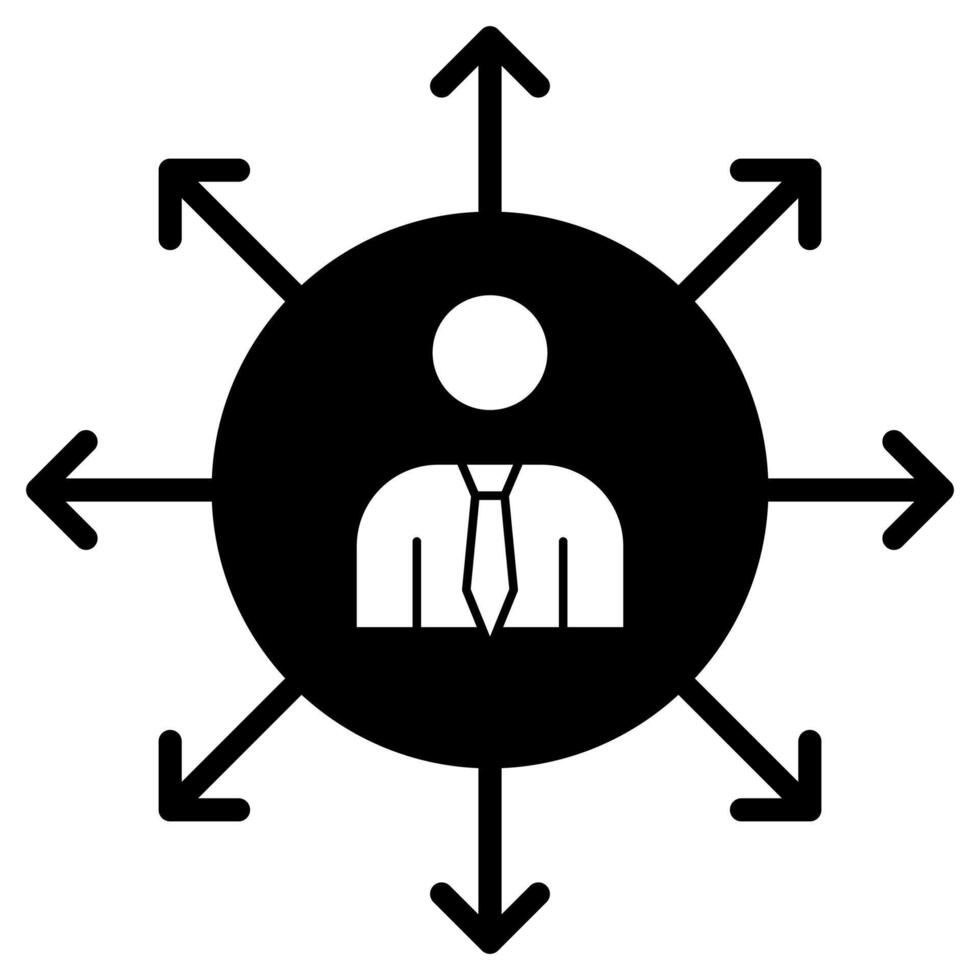 Leadership Abilities icon line illustration vector