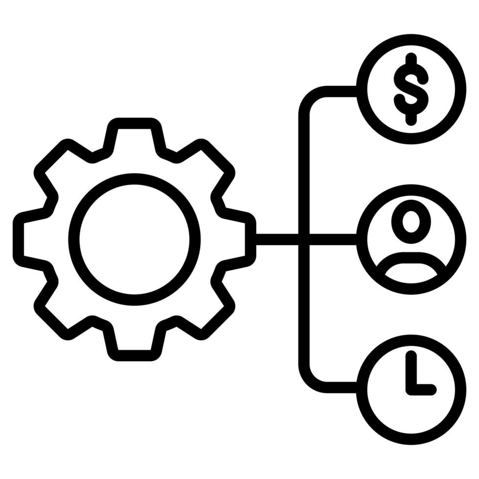 Resource Allocation icon line illustration vector