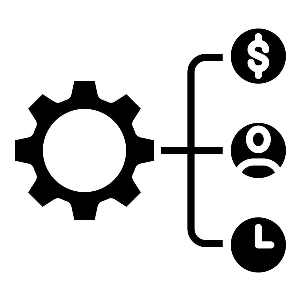 Resource Allocation icon line illustration vector
