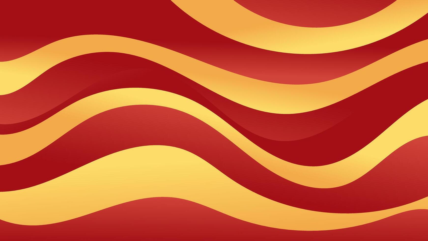 Dynamic abstract background with gradient waves transitioning from red to yellow, ideal for website backgrounds, flyers, posters, and digital art projects vector