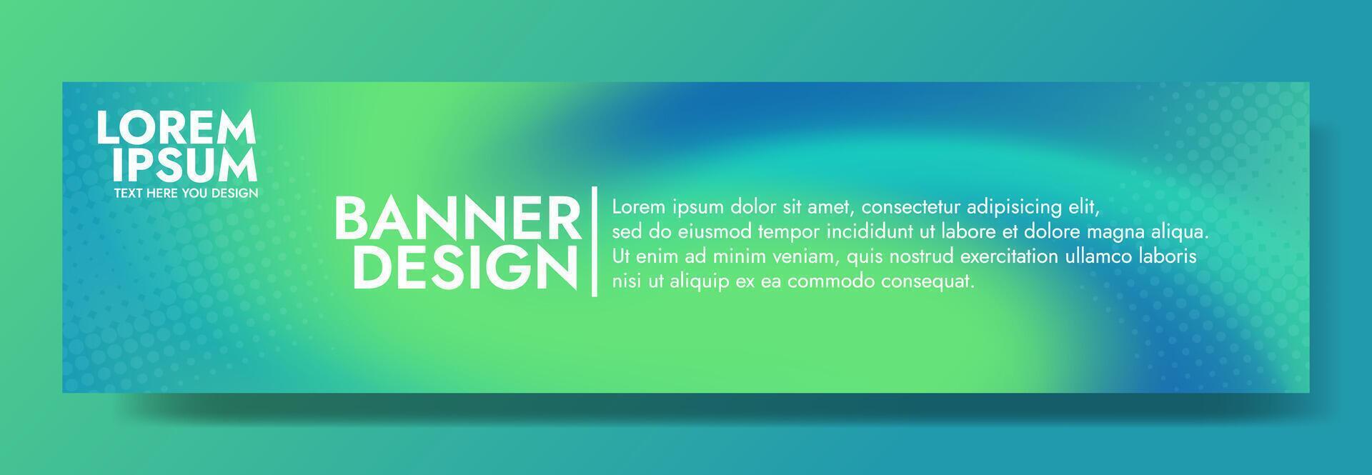 Gradient blurred banner in shades of green blue. Ideal for web banners, social media posts, or any design project that requires a calming backdrop vector