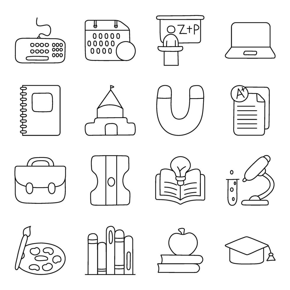 Pack Of Education linear Icon vector