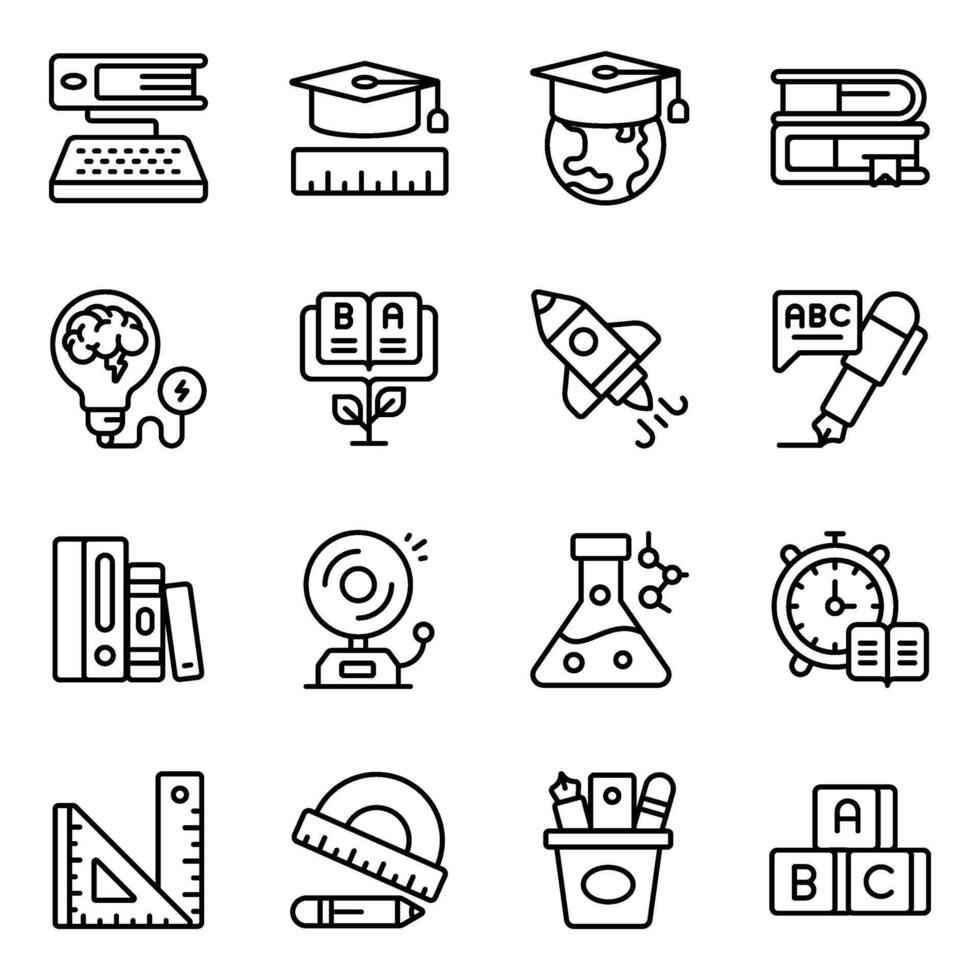 Pack Of Education linear Icon vector