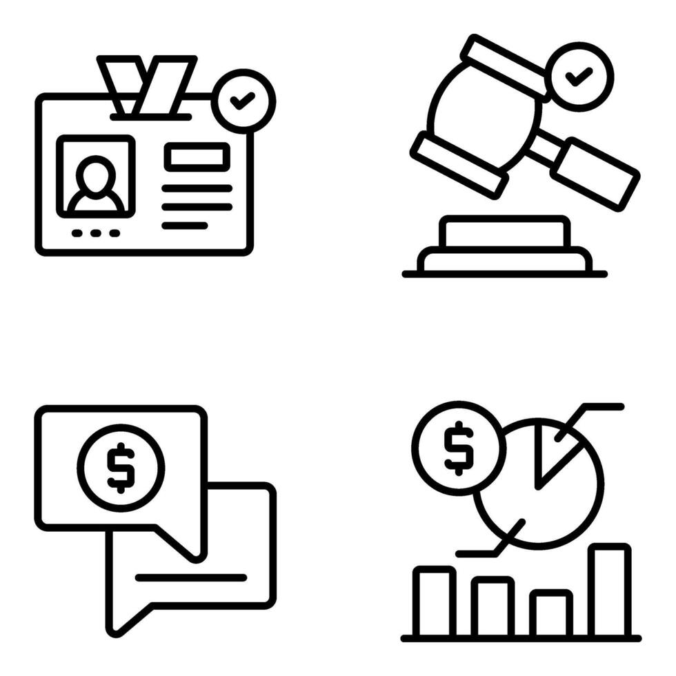 Set of Business and Data Linear Icons vector