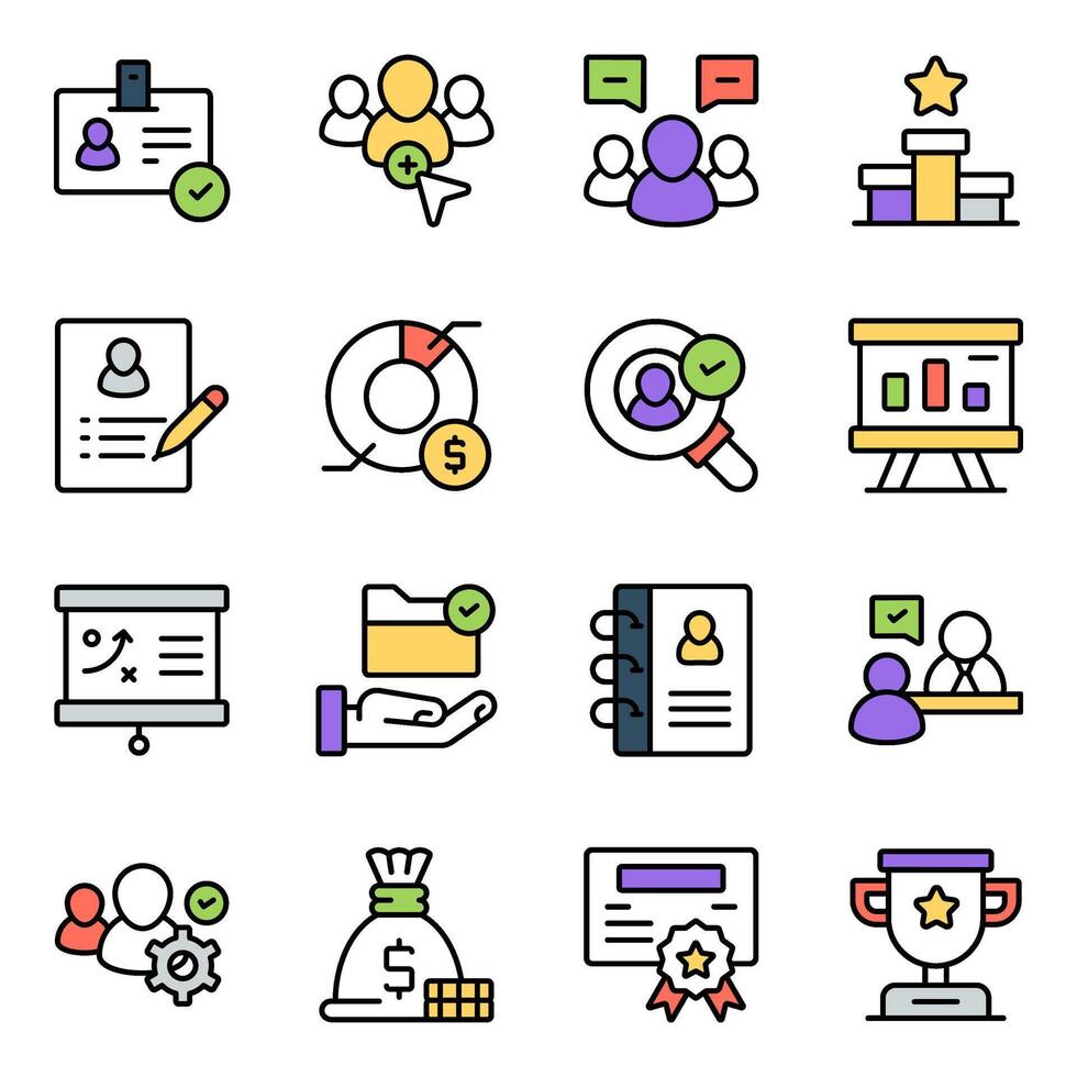 Set of Business Flat Icons vector