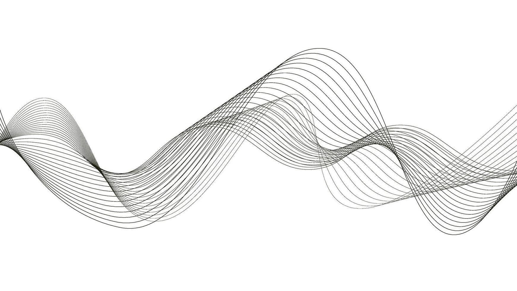 Curved wavy lines futuristic motion background. Abstract wave element for design. vector