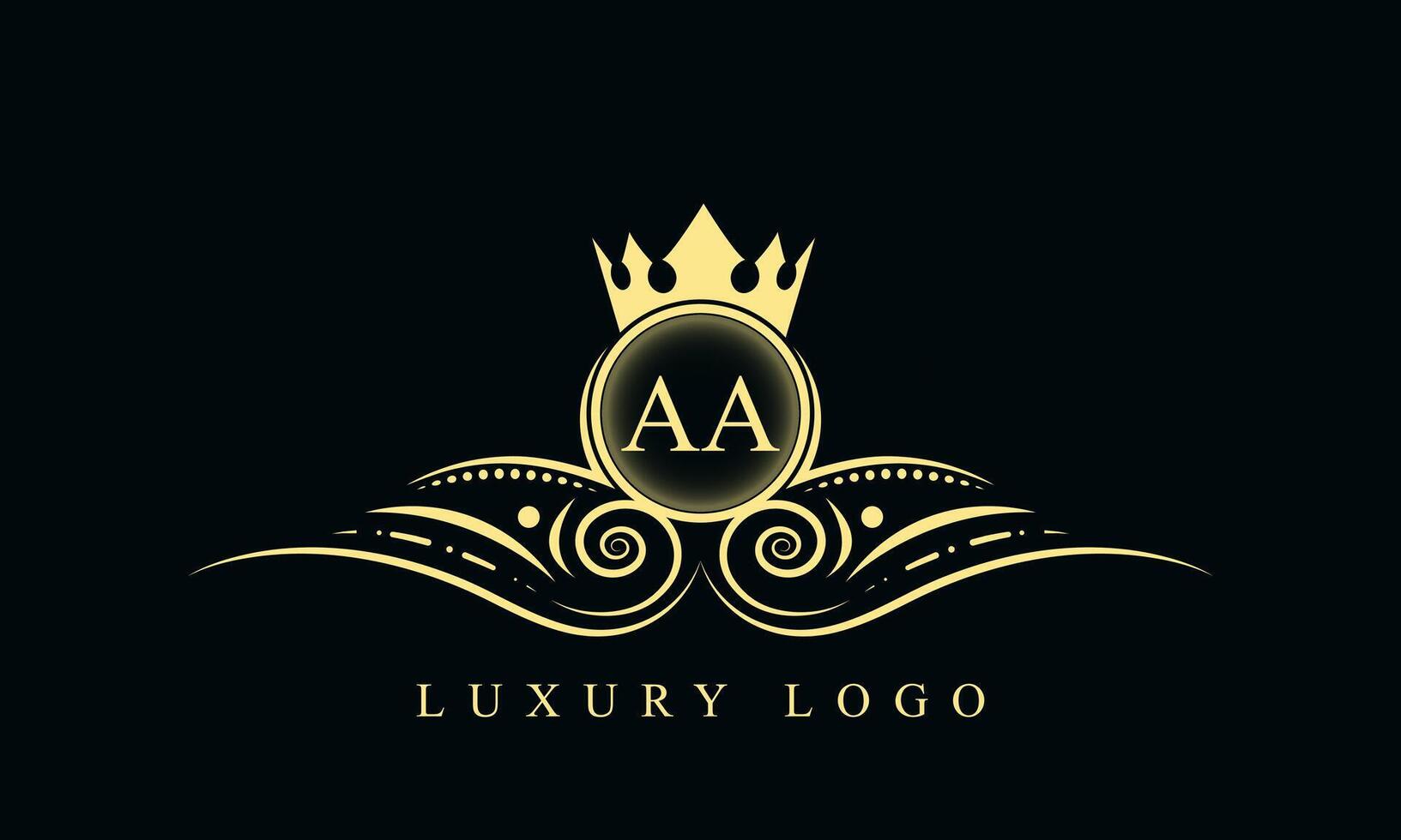 Letter AA Luxury Logo Design. AA Logo Design In Black Background vector