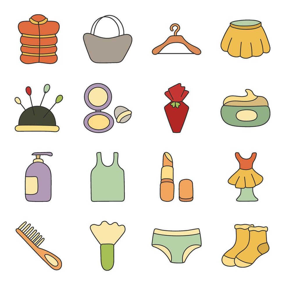 Pack Of Cosmetics Flat Icon vector