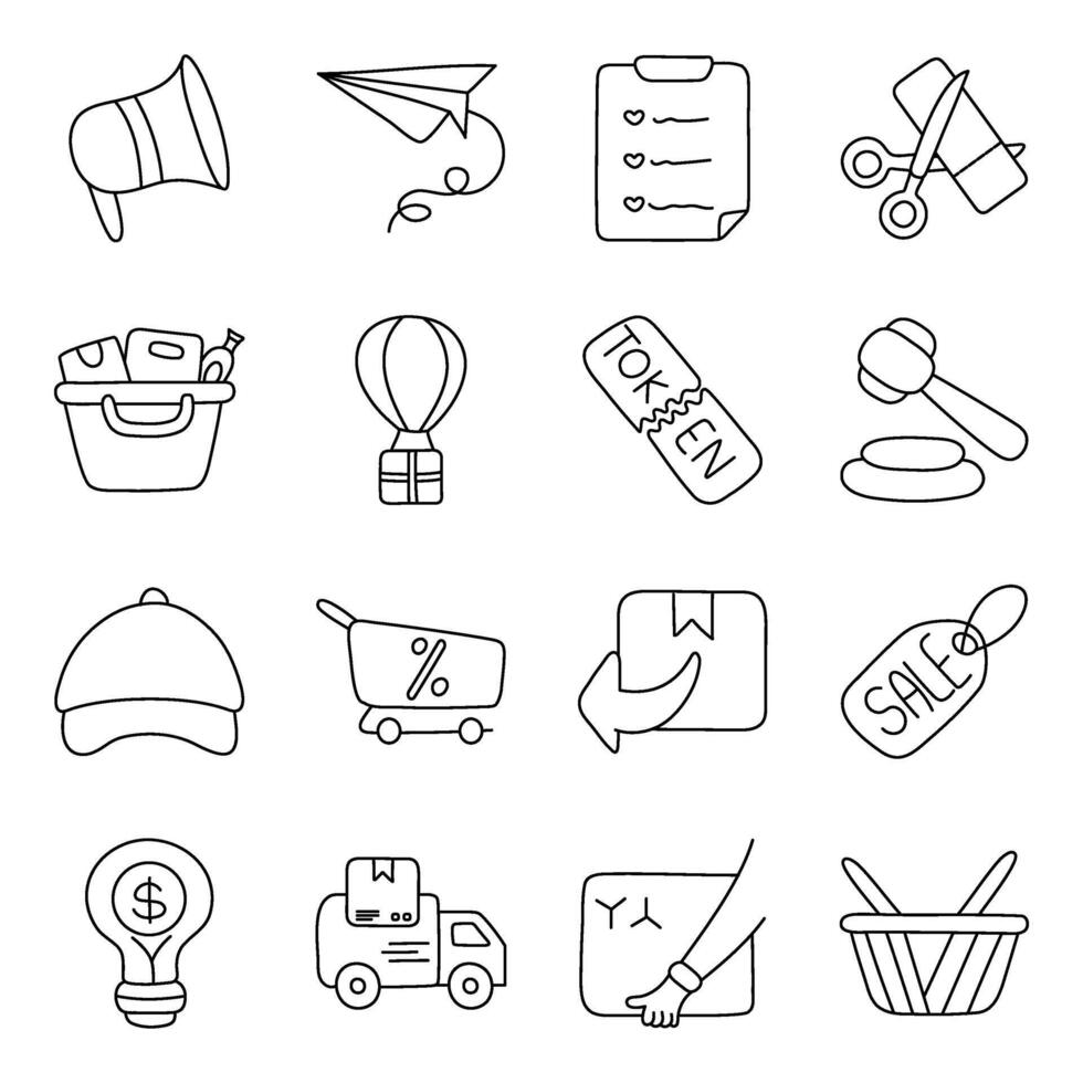 Pack Of Commerce linear Icon vector