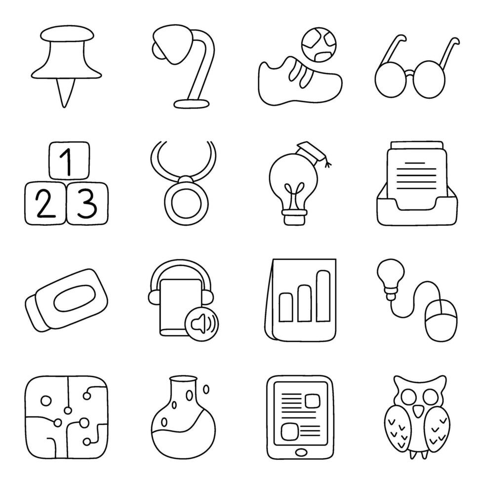 Pack Of Online Education linear Icon vector