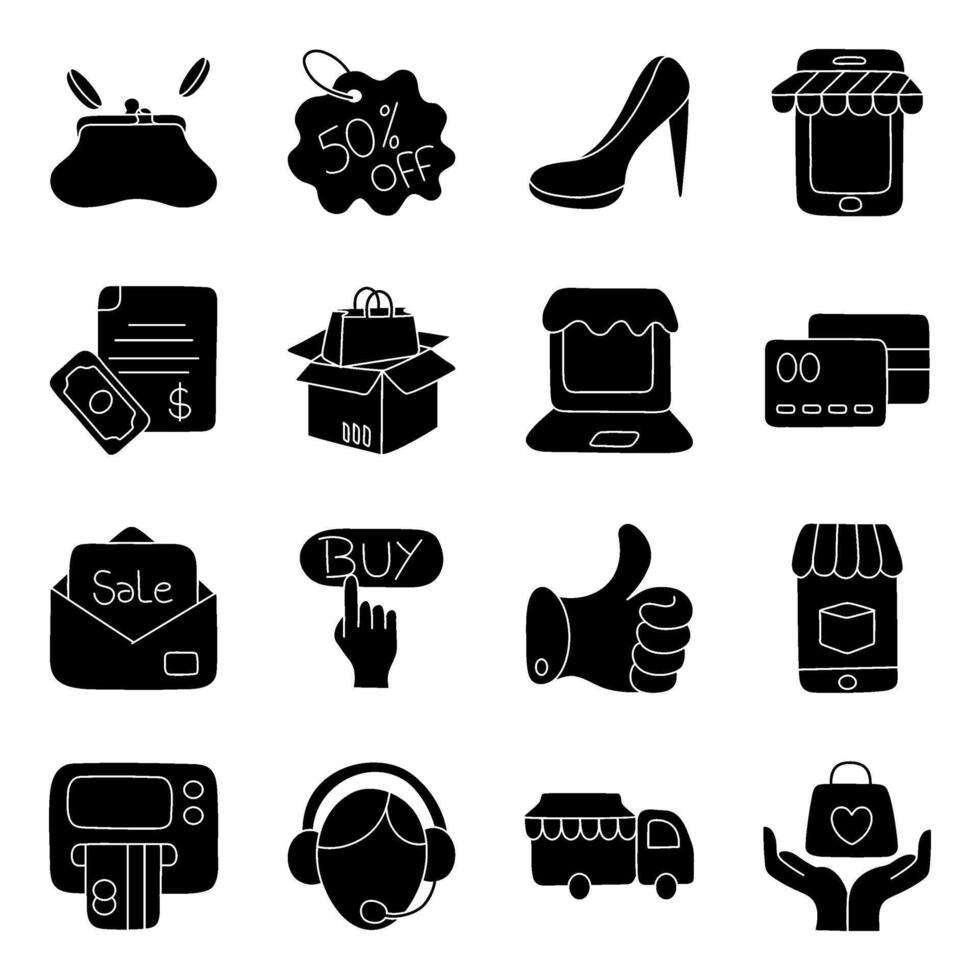 Pack of Shopping Accessories vector