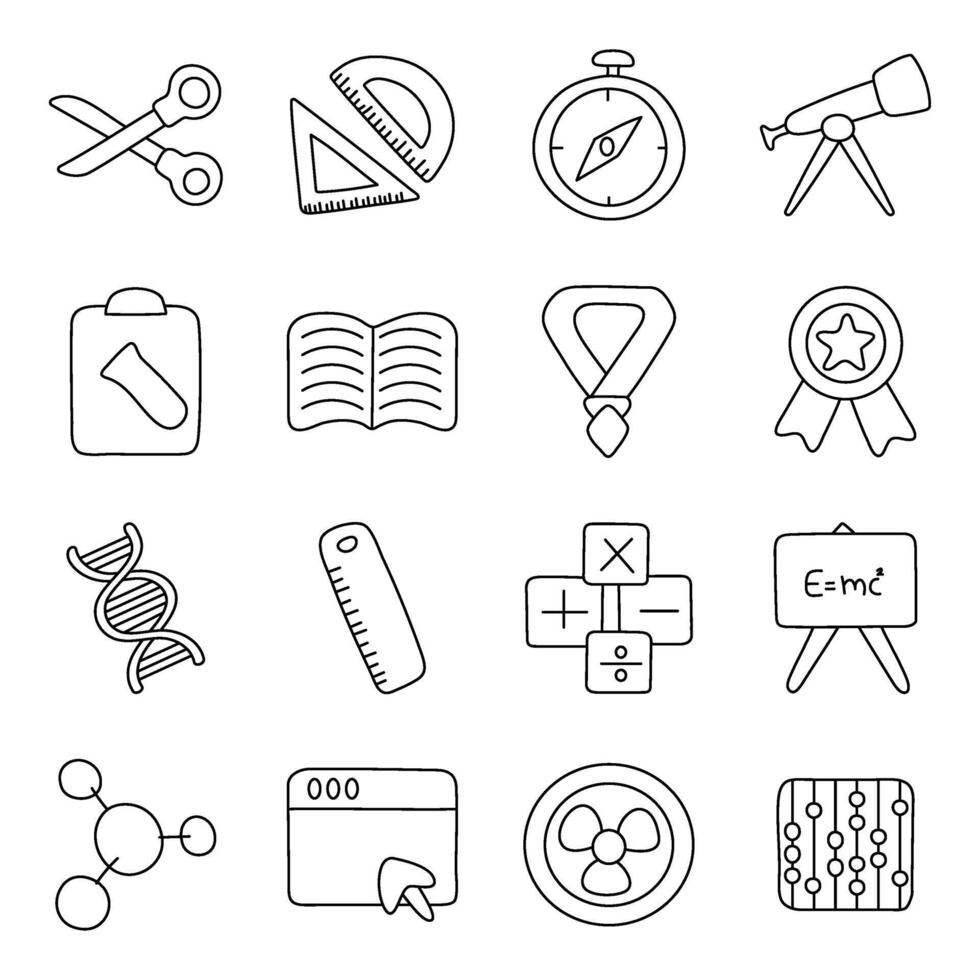 Pack Of Learning linear Icon vector