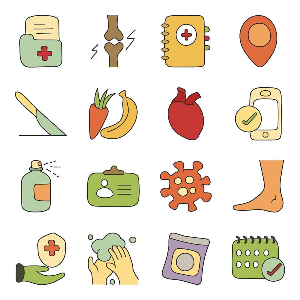 Set of Medical and Science Flat Icons vector