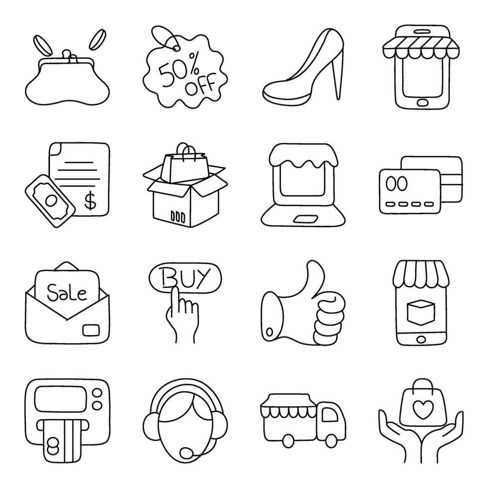 Pack of Shopping Accessories vector