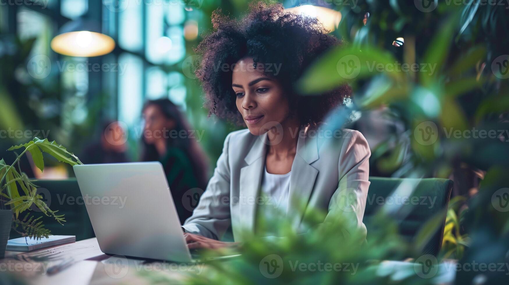 Office Workspace Setting Corporate Professionals Using Laptops for Work photo