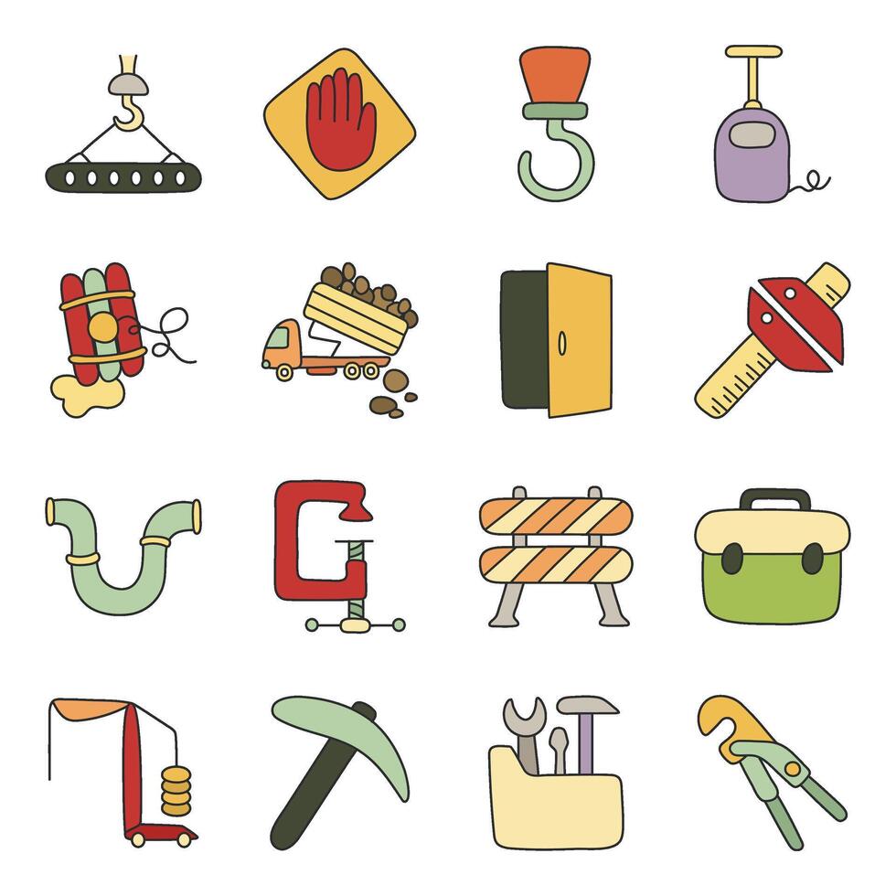 Set of Instruments Flat Icons vector