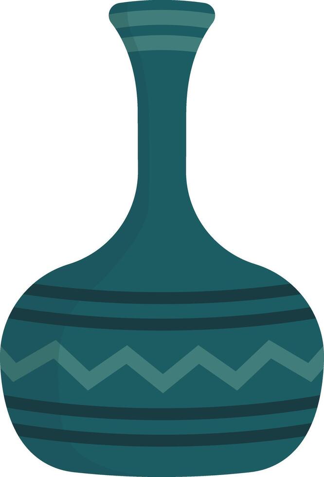 Ceramic Vase Illustration with Floral Decoration. Aesthetic Vase vector
