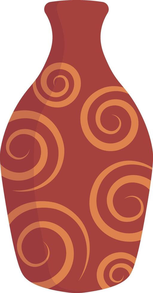 Ceramic Vase Illustration with Floral Decoration. Aesthetic Vase vector